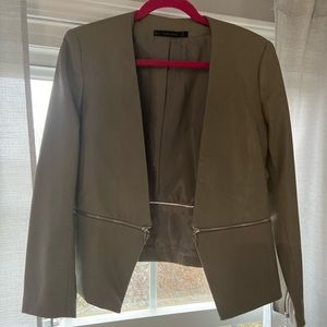 Zara asymmetric pleather blazer size M like new